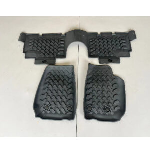 Tappetini in gomma per Jeep Wrangler JK 2012/2018 4 porte - coppia anteriore e tappetino posteriore in pezzo unico