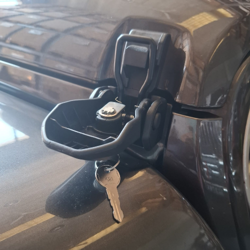 Ganci chiudi cofano in metallo con serratura per Jeep Wrangler JL - modello B - immagine 4