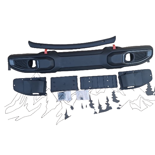 Paraurti anteriore in plastica modello 10° anniversario con angoli bassi per Jeep Wrangler JK dal 2006 al 2017 - immagine 2